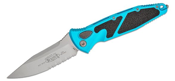 Microtech Socom Elite Auto S/E Turquoise Aluminum, Stonewashed P/S M390 by Tony Marfione (160A-11TQ)