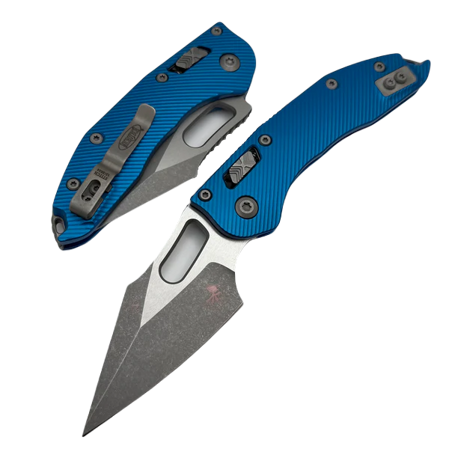 Microtech Stitch S/E Knife Fluted Blue G10, Apocalyptic M390MK by Borka Blades and Tony Marfione (169RL-10APFLBL)