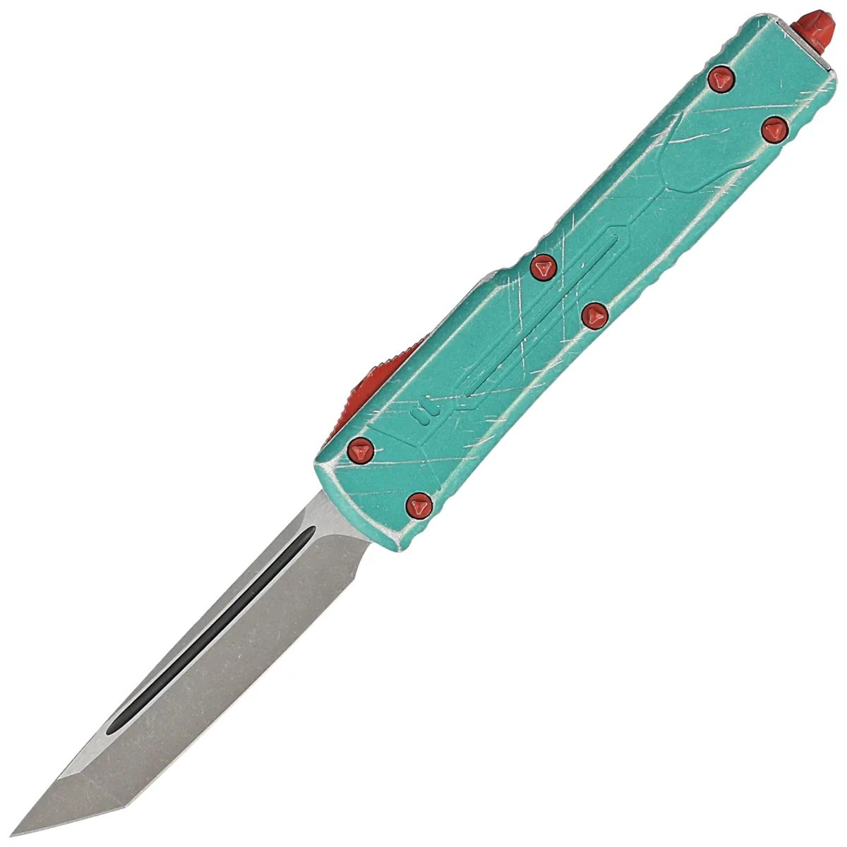 Microtech UTX-70 T/E Bounty Hunter Signature Distressed Green Aluminium, Apocalyptic M390 by Tony Marfione (149-10BH)