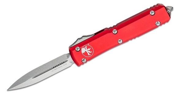 Microtech Ultratech D/E Red Aluminum, Stonewashed M390 by Tony Marfione (122-10RD)