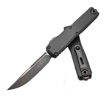 Microtech Ultratech S/E Gen III ZBP OTF Knife Natural Clear Aluminum, Apocalyptic M390MK by Tony Marfione (1121-10APNC)