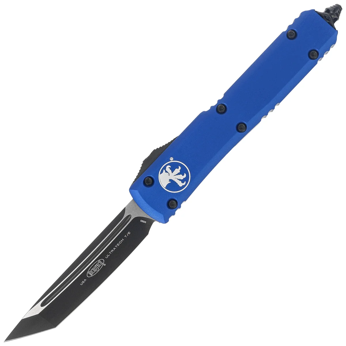 Microtech Ultratech T/E OTF Knife Navy Blue Aluminum, Satin M390 by Tony Marfione (123-1 NA)