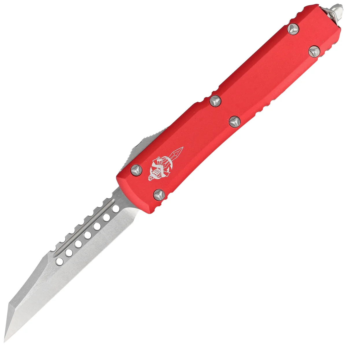 Microtech Ultratech Warhound Signature Red Aluminium, Stonewashed by Tony Marfione (119W-10RDS)