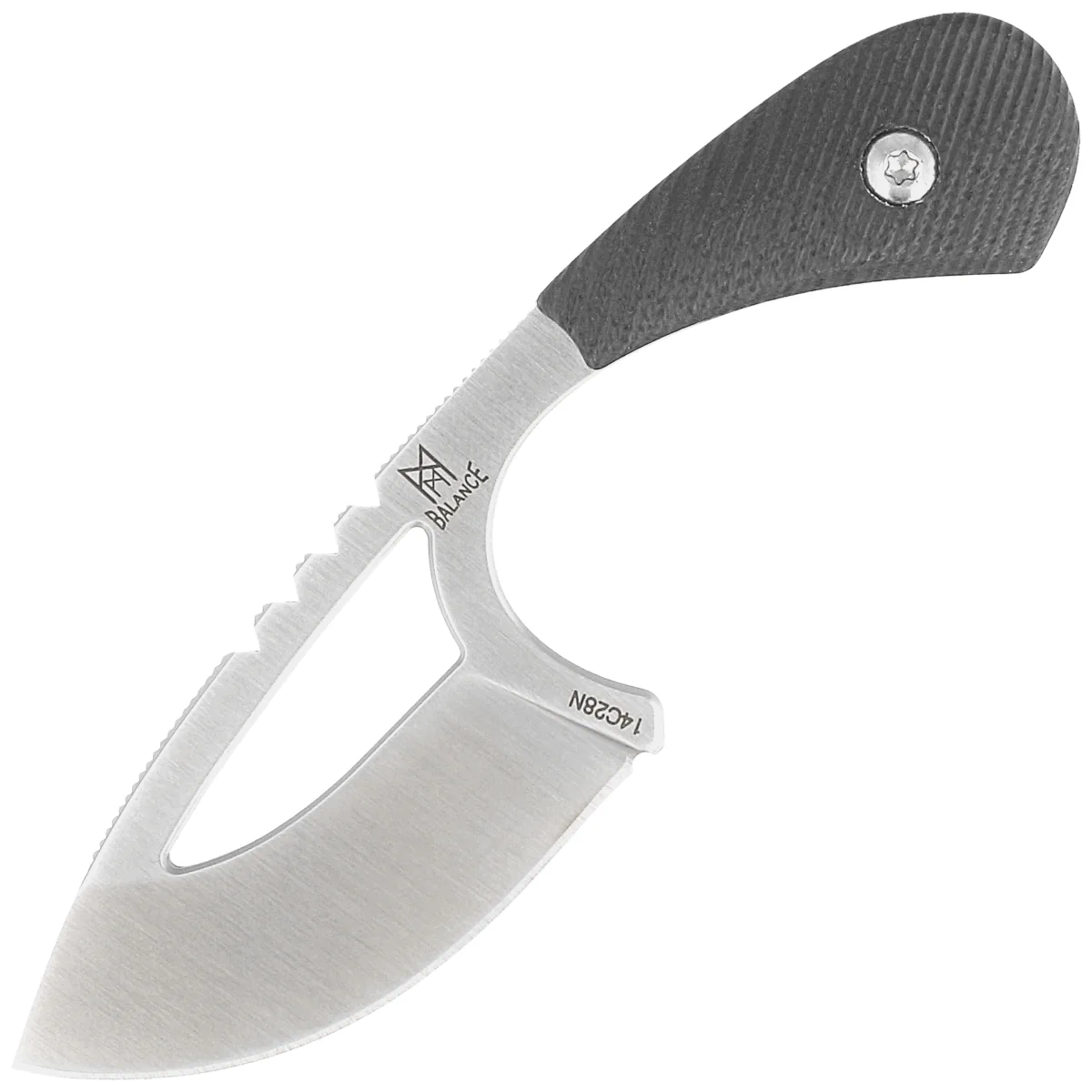 Midgards Messer Ratatosk DP Black G10, Satin 14C28N neck knife (MM007)