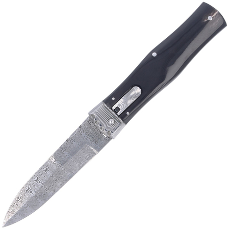 Mikov Predator Panther Buffalo Horn, Damascus PMC27 Knife (241-DR-1/PANTHER)