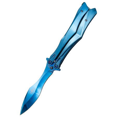 Nóż motylkowy Third Decor Habitat Balisong Blue Titanium Stainless ...