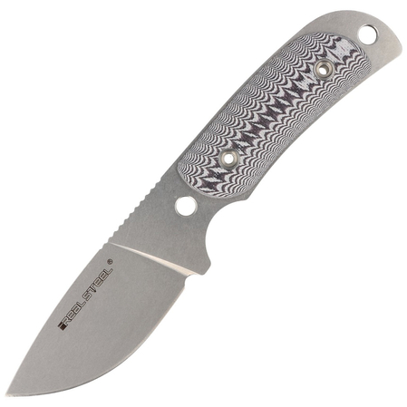 Real Steel Hunter 165 Black/White G10, Stonewashed 12C27 knife (3531)