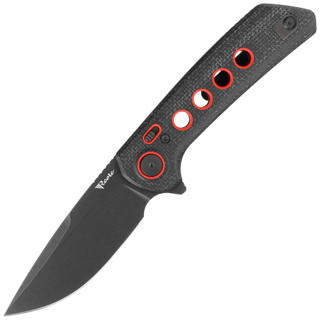 Reate PL-XF-12 Knife Black Micarta/Red G10 Inlay, Black PVD Nitro-V