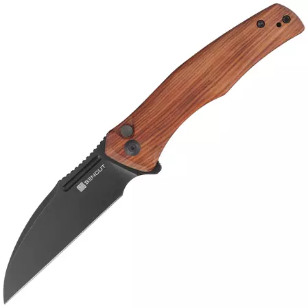 Sencut Watauga Cuibourtia Wood, Black Stonewashed D2 knife (S21011-4)
