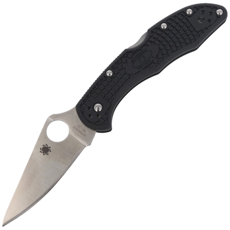 Spyderco Delica 4 FRN Black Flat Ground Plain knife (C11FPBK)