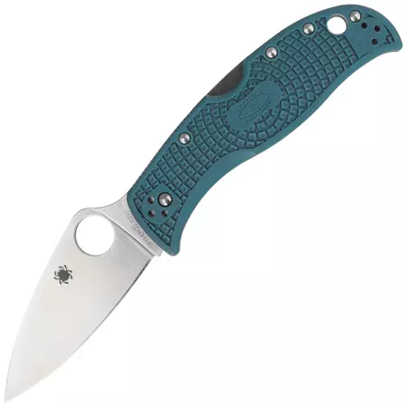 Spyderco LeafJumper Blue Lightweight FRN, Satin Plain K390 by Sal Glesser (C262PBLK390)