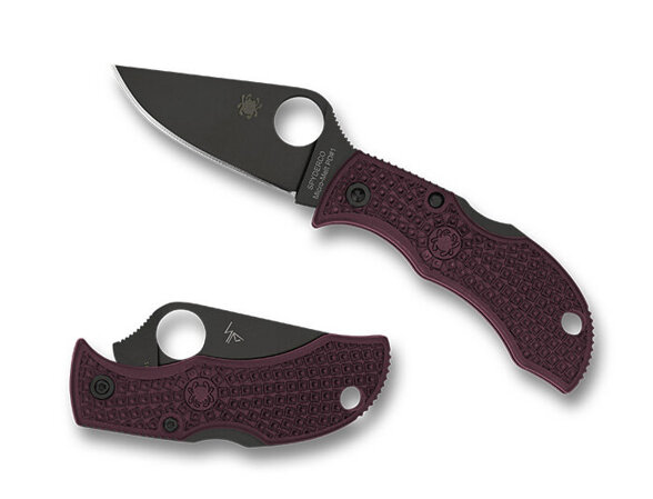 Spyderco Manbug Sprint Run Burgundy FRN Knife, TiCN Micro-Melt PD#1 by Sal Glesser (MBBGBKP)