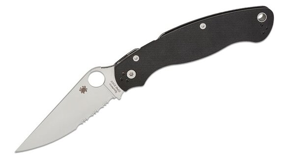 Spyderco Military 2 Knife Black G10, Satin P/S CPM S30V by Sal, Eric Glesser (C36GPS2)