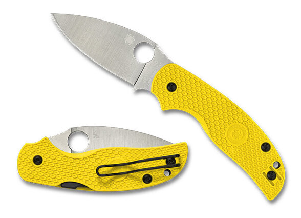 Spyderco Sage 5 Lightweight Salt Knife Yellow FRN, Satin MagnaCut by Sal Glesser (C123PYL)