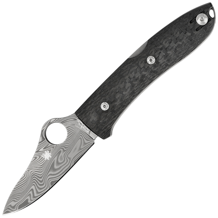 Spyderco SpyOpera Carbon Fiber, Plain Thor Damascus Sprint Run  (C255CFPD)