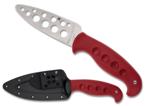 Spyderco Temperance Sprint Run Training Knife Red FRN, Satin 420J2 by Sal Glesser (FB05TRD)