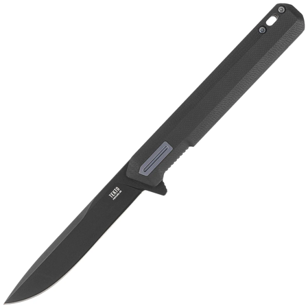 Tekto F2 Bravo Knife Black G10, Blue HW/Clip, Black D2