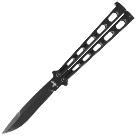 Third Decor Habitat Balisong Black Stainless Steel, Black 420 Butterfly Knife (K2919N)