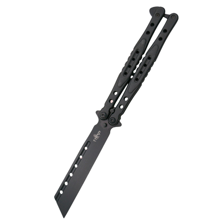 Third Decor Habitat Balisong Black Stainless Steel, Black 420 Butterfly Training Knife (K2823X)