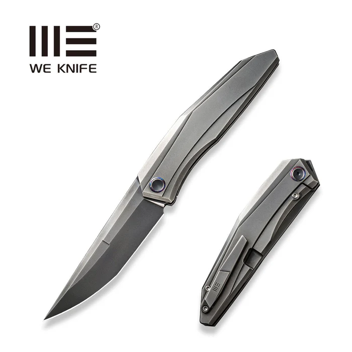 WE Knife Cybernetic LE No 132/207 Polished Gray Titanium, Polished Gray CPM 20CV (WE22033-6)