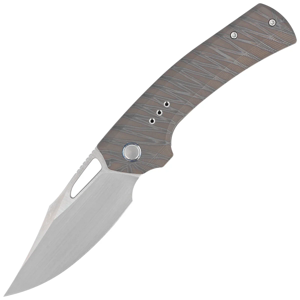 WE Knife Nefaris LE No 051/160 Tiger Stripe Titanium, Hand Rubbed Satin CPM 20CV (WE22040D-4)