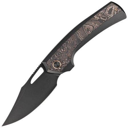 WE Knife Nefaris LE No 077/155 Black Titanium / Copper Foil / CF, Black Stonewashed CPM 20CV (WE22040F-1)