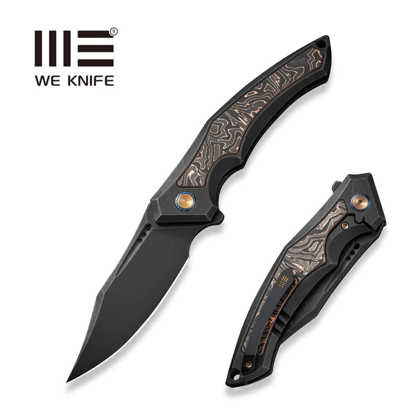 WE Knife Orpheus LE No ???/155 Black Titanium / Copper Foil CF, Black Stonewashed CPM 20CV (WE23009-3)