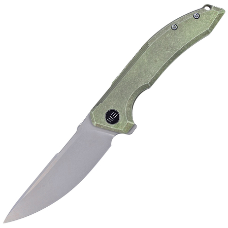 WE Knife Quixotic Green Titanium, Silver Bead Blasted CPM 20CV (WE21016-4)