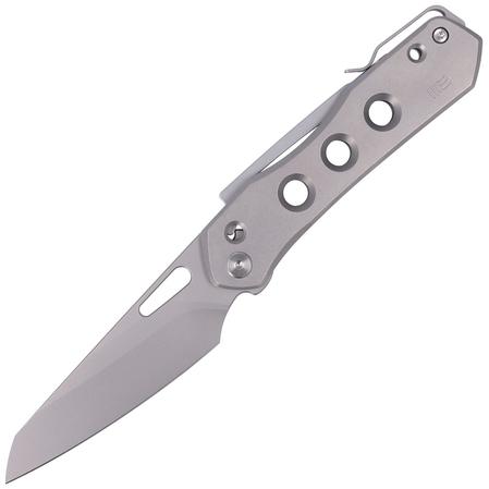 WE Knife Vision R Gray Titanium, Silver Bead Blasted CPM 20CV by Snecx Tan (WE21031-1)