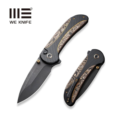 WE Knife Zizzit Black Titanium/Cooper Carbon Fiber, Black Stonewashed CPM 20CV (WE23031-1)