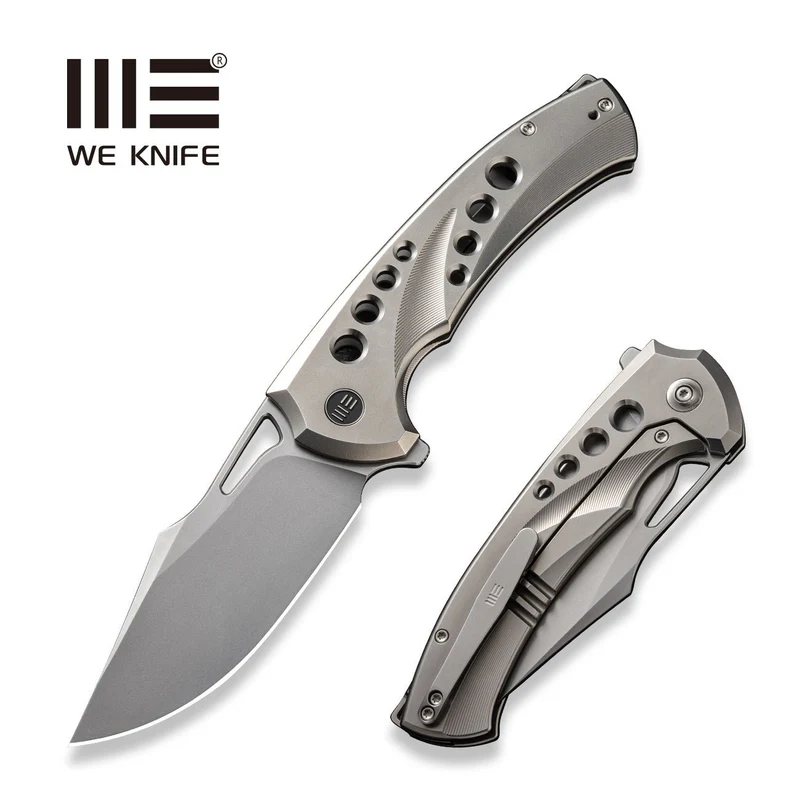 We Knife Swiftfin Polished Bead Blasted Titanium, Polished Bead Blasted CPM 20CV (WE23051-2)