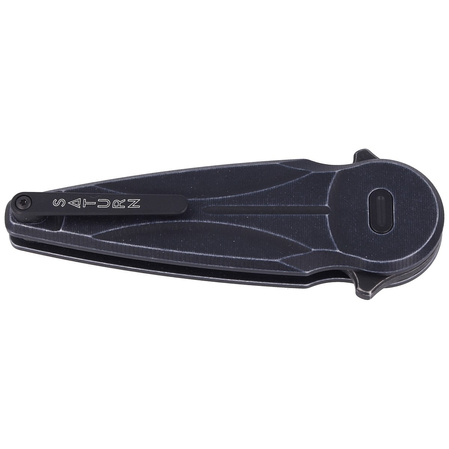 FOX Saturn Left Handed, Black Aluminium, Black Stonewashed N690Co by Denis Simonutti knife (FX-551 SX ALB)