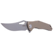 Nóż składany Kubey Phemius Tan G10, Bead Blasted D2 (KU149B)