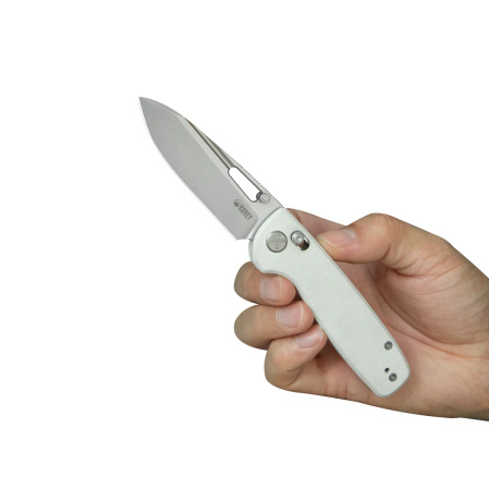 Nóż składany Kubey Bluff White G10, Sandblasted 14C28N by Garet Caronna (KU248G)