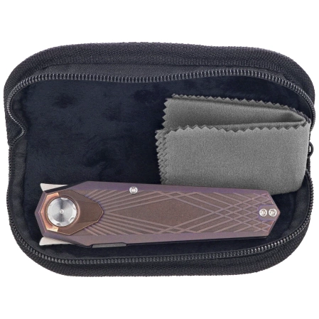 Nóż składany Remette Infinite Power Grilled Blue Titanium, Hand Grinding Pearlescent M390 (RTIP-G)