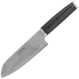 Tokisu Santoku Kitchen Knife Black Rubber, Damascus (17477)