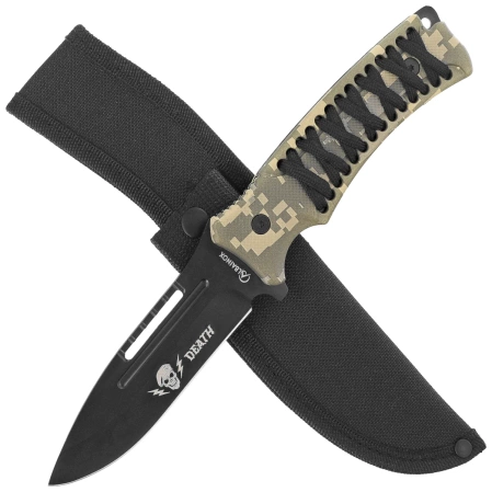 Martinez Albainox 32795 Knife ABS Camo/Black Stringing, Black 3Cr13Mov