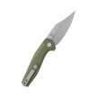 Kubey Hades Knife Green G10, Stonewashed 14C28N by Damned Designs (KU394B)