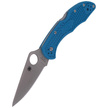 Spyderco Delica 4 FRN Blue Flat Ground PlainEdge Knife (C11FPBL)