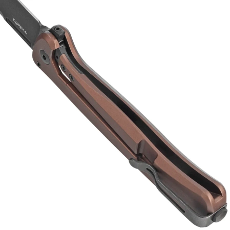 LionSteel Skinny Knife Earth Aluminum/Natural Canvas Micarta, Old Black MagnaCut by Molletta (SK01A EB)