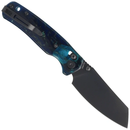 Nóż składany Bestechman Cicada's Wing Clear Blue Resin, Black PVD 10Cr15MoV (BMK06R)
