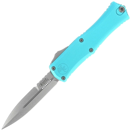 Nóż automatyczny OTF Microtech Hera II Mini Bayonet Turquoise Aluminium, Stonewashed M390MK by Tony and Sean Marfione (1701M-10TQ)