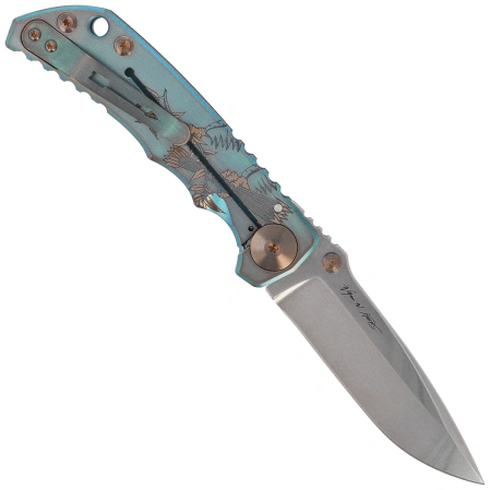 Spartan Blades Harsey Folder ''God & Country'' Titanium, Satin MagnaCut by William W. Harsey (SF5 Custom God & Country)