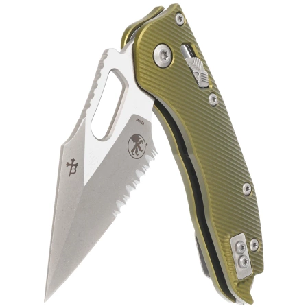 Microtech Stitch Ram-Lok S/E Knife OD Green Fluted Aluminum, Apocalyptic P/S M390MK by Borka Blades and Tony Marfione (169RL-11APFLOD)