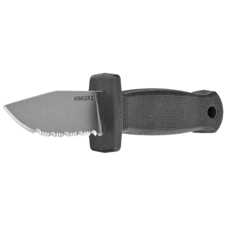 Demko Armiger 2 Clip Point Knife Black TPR, Satin 4034SS by Andrew Demko (ARM2-4034SS-CP-SERR)