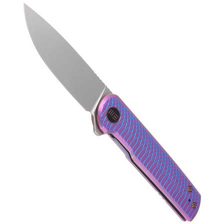 WE Knife Charith LE No 072/210 Ripple Pattern Purple Titanium, Silver Bead Blasted CPM 20CV (WE20056-2)