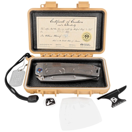 Nóż składany Medford Marauder-H D/P Tumbled Titanium, Flamed HW/Clip, NP3 Breaker, Tumbled S45VN by Greg Medford (MK045STD-01TM-TFCF-BN)