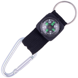 Martinez Albainox Snap Hook Key-Ring with Compass, Silver Aluminum (09896-SI)