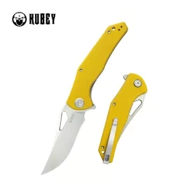 Nóż składany Kubey Phemius KU149G Yellow G10, Sandblasted 14C28N