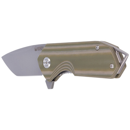 Nóż Kubey Knife Campe, Striped Green G10, Sandblast D2 (KU203E)